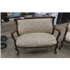 Image 2 : 3 Piece Antique Settee Set With Side Chair + Rocker