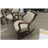 Image 9 : 3 Piece Antique Settee Set With Side Chair + Rocker
