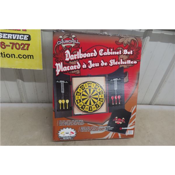 New Churchill Dart Board Cabinet Set