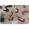 Image 4 : 10 x C-Clamps, 3 Spring Clamps, Gluing Clamp, Wood Vise