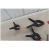 Image 5 : 10 x C-Clamps, 3 Spring Clamps, Gluing Clamp, Wood Vise