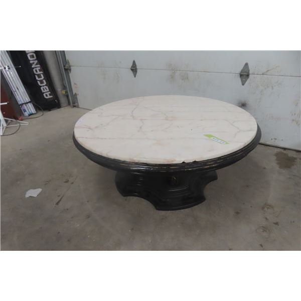 Marble Top Fancy Coffee Table 19" High 46" Diameter