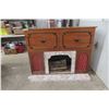 Image 1 : Fireplace Combo Electric Heater / Bar Phono Sonic AM/FM Record Player 41" X 52" X 15 1/2"