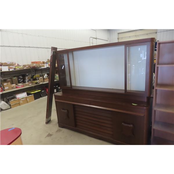 Large 2 Piece China Cabinet 74" X 83" X 21" 6 Shelf