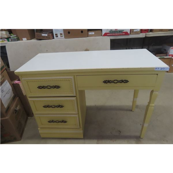 Painted Vintage Vanity Dresser with Mirror 30" X 40" X 18"