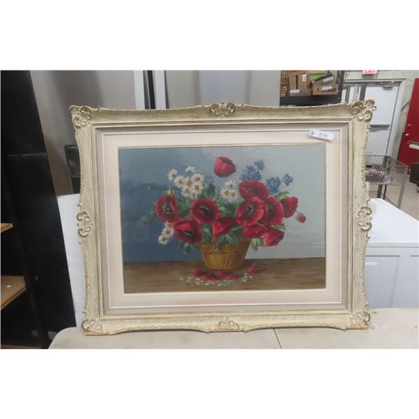Framed Petit Point  Picture 40" X 32"