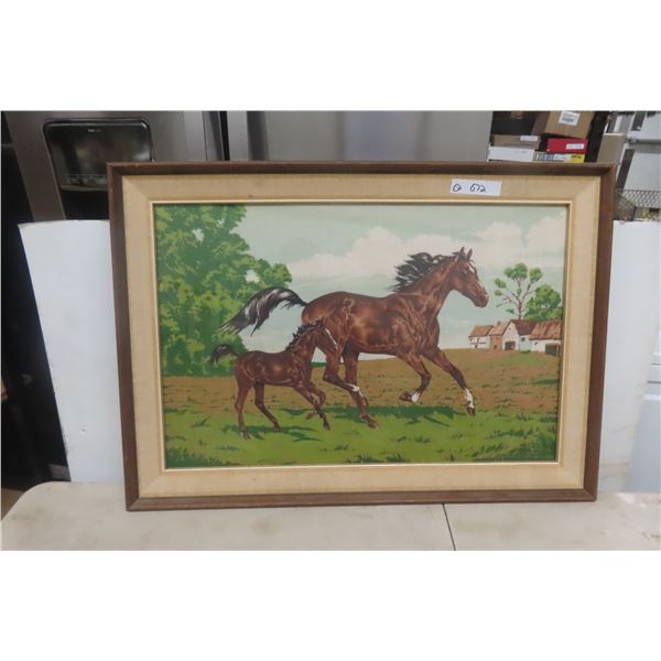 Framed Horse Picture 34" X 24"