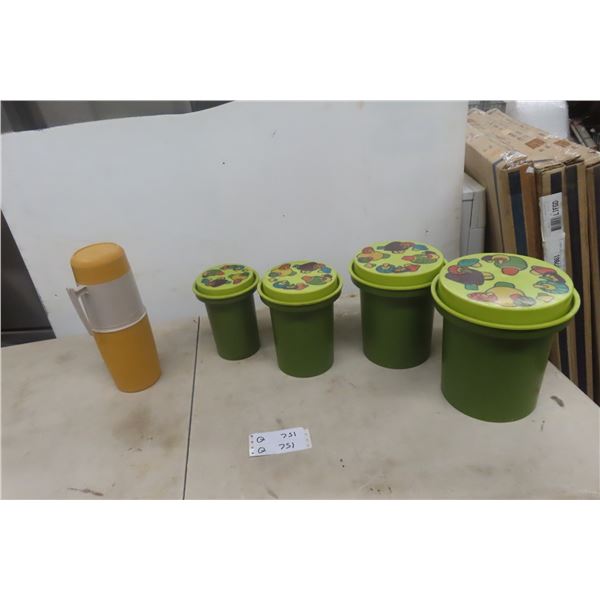Retro Rubbermaid Canister Set & Thermos