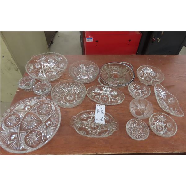 Cut Glass and Crystal Bowl, Platter, Tray and More