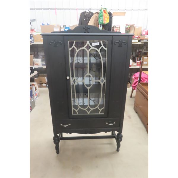 Antique China Cabinet 64" X 36" X 14" With Scenery