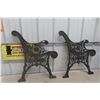 Image 1 : Set Of 2 Decorative Cast Bench Ends