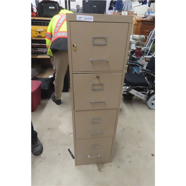Metal 4 Drawer Filing Cabinet 50" X 15" X 18"