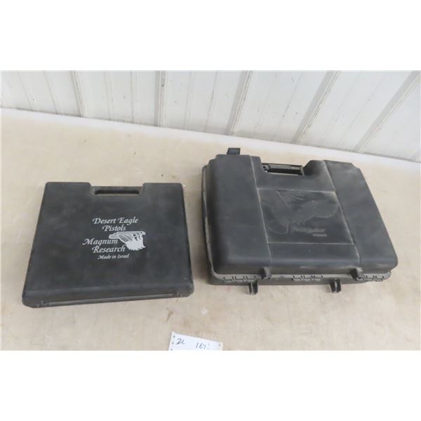 2 Hard Plastic Cases 6" X 18" X 11" Wood Stream 3" X 10" X 11" Desert Eagle