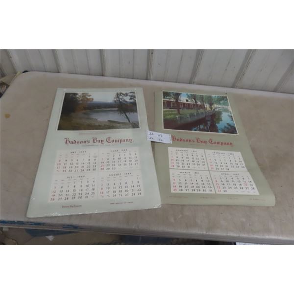 2x Hudson Bay Calendars 1902 + 1969 24 1/2" X 16"