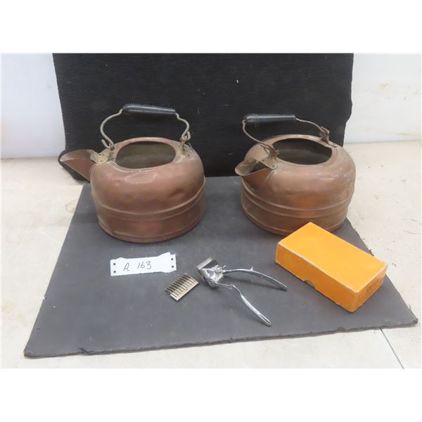 2 Copper Kettles (No Lids) and Hair Clippers