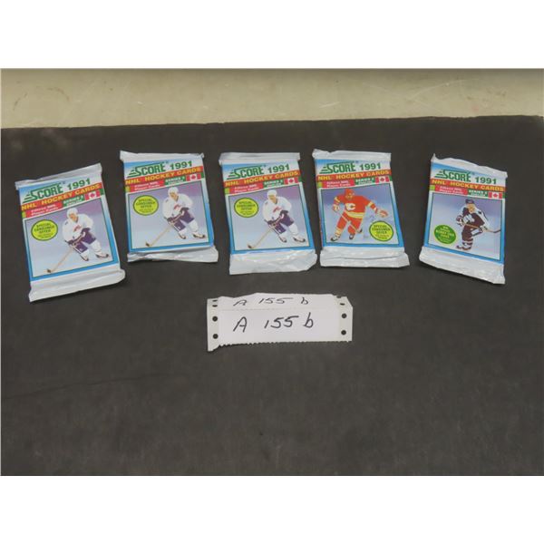 5 Packages 1991 Score Hockey Cards Factory-Sealed