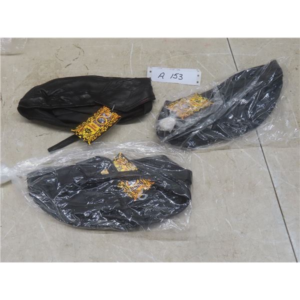 3 New Leather Biker Headwraps
