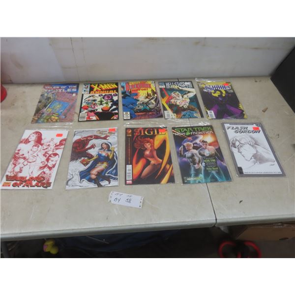 10 Comics 75¢–2.50: Blackhawk, Warlord of Mars, Flash Gordon Excellent Condition