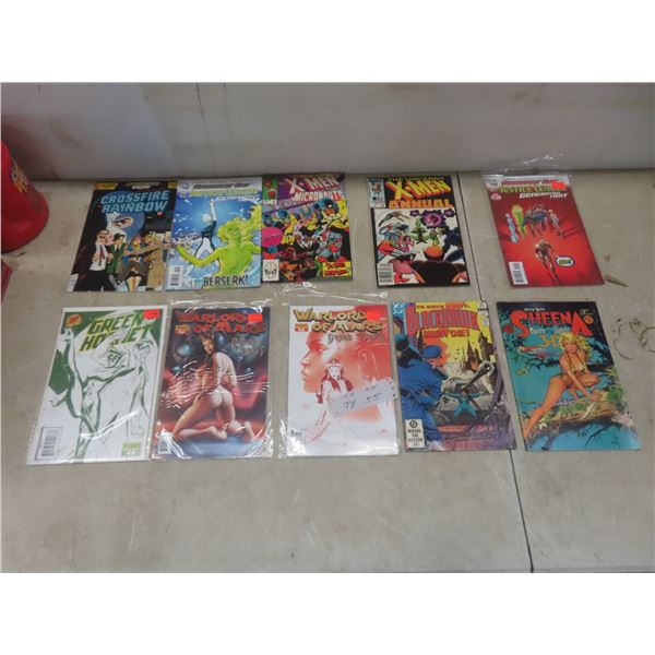 10 Comics 75¢–2.60: Green Hornet, X-Men, Blackhawk and Justice League