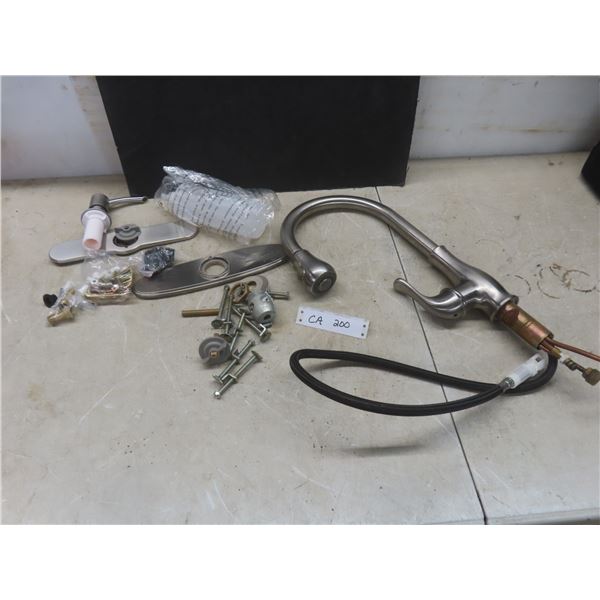 Kitchen Tap with Soap Dispenser, Brushed Stainless Finish