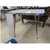 Image 1 : Vintage Table with Chrome Legs 31" x 42"  Plus 11 1/2" Leaf