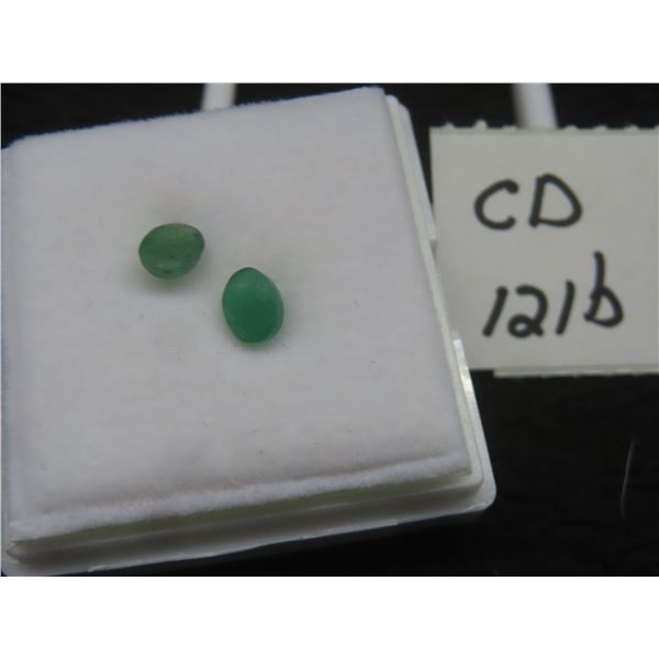 1.5 ct Natural Emerald, Untreated, Oval Cut 4.7 x 6.1 mm and 4.8 x 6.1 mm