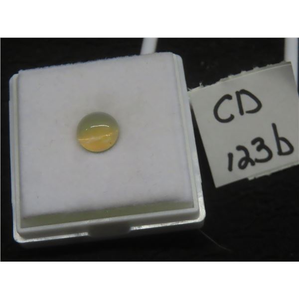 1.9 ct Natural White Fire Opal, Round Cabochon Cut 8.9 x 8.9 mm