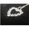 Image 5 : New Platinum-Plated 2.4 TCW Simulated Diamond (CZ) Heart Necklace Adjustable 16"-18" Long