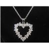 Image 6 : New Platinum-Plated 2.4 TCW Simulated Diamond (CZ) Heart Necklace Adjustable 16"-18" Long