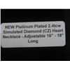 Image 7 : New Platinum-Plated 2.4 TCW Simulated Diamond (CZ) Heart Necklace Adjustable 16"-18" Long