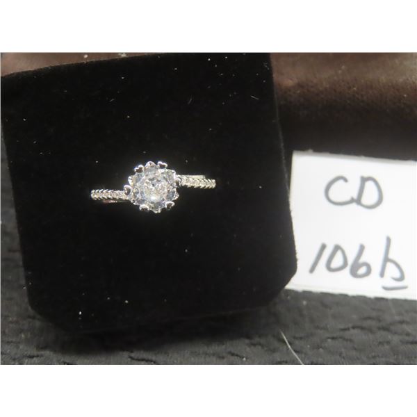 New Platinum-Plated 1.0 ct Simulated Diamond (CZ) Channel Ring Resizable