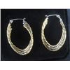 Image 5 : New Platinum and 18K Gold-Plated 38.0 mm Triple Hoop Earrings