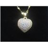 Image 2 : New 18K Gold-Plated 20.0 mm Simulated Diamond (CZ) Heart Cluster Necklace 