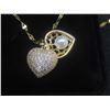 Image 8 : New 18K Gold-Plated 20.0 mm Simulated Diamond (CZ) Heart Cluster Necklace 
