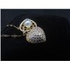 Image 9 : New 18K Gold-Plated 20.0 mm Simulated Diamond (CZ) Heart Cluster Necklace 