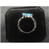 Image 2 : New Platinum-Plated 1.0 TCW Heart-Cut Blue Simulated Diamond (CZ) Channel Ring Size 8