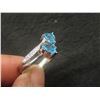Image 6 : New Platinum-Plated 1.0 TCW Heart-Cut Blue Simulated Diamond (CZ) Channel Ring Size 8
