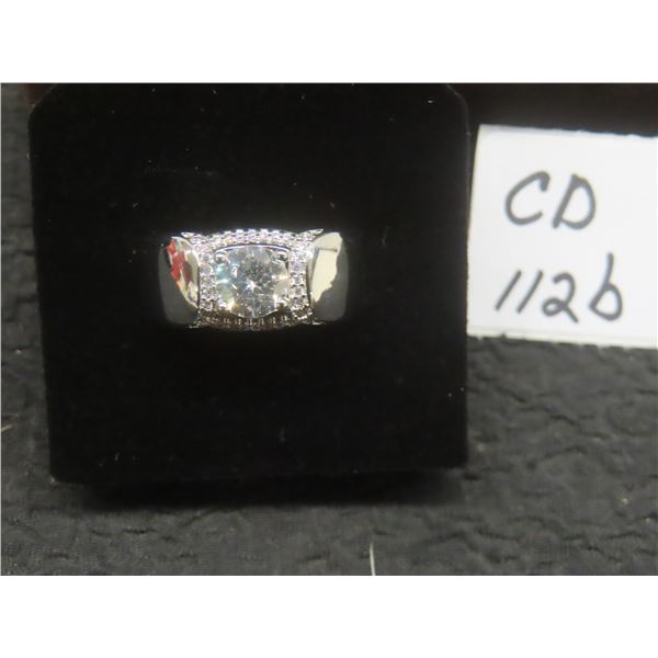 New Platinum-Plated 1.0 ct Simulated Diamond (CZ) Men’s Ring Resizable