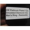 Image 9 : New Platinum-Plated 1.0 ct Simulated Diamond (CZ) Men’s Ring Resizable