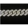 Image 2 : New Platinum-Plated 14.0 mm Iced-Out Cuban Link Bracelet 8" Long