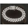 Image 6 : New Platinum-Plated 14.0 mm Iced-Out Cuban Link Bracelet 8" Long