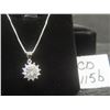 Image 1 : New 925  Silver 1.0 ct Moissanite Lab Diamond Sunflower Necklace Adjustable 16"-17" with White Gold