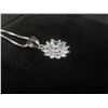 Image 5 : New 925  Silver 1.0 ct Moissanite Lab Diamond Sunflower Necklace Adjustable 16"-17" with White Gold