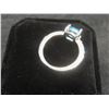 Image 2 : New Platinum-Plated 2.0 ct Cushion-Cut Blue Simulated Diamond (CZ) Channel Ring Size 8