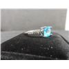 Image 3 : New Platinum-Plated 2.0 ct Cushion-Cut Blue Simulated Diamond (CZ) Channel Ring Size 8