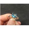 Image 7 : New Platinum-Plated 2.0 ct Cushion-Cut Blue Simulated Diamond (CZ) Channel Ring Size 8