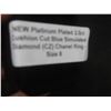 Image 9 : New Platinum-Plated 2.0 ct Cushion-Cut Blue Simulated Diamond (CZ) Channel Ring Size 8