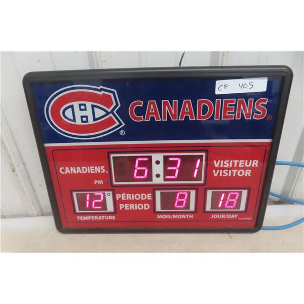 Montreal Canadiens Digital Scoreboard Clock 14" x 19"