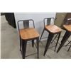 Image 4 : Four Metal and Wood Industrial-Style Bar Stools