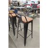Image 6 : Four Metal and Wood Industrial-Style Bar Stools